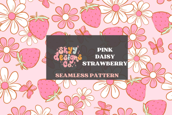 Strawberry Daisy Seamless Pattern