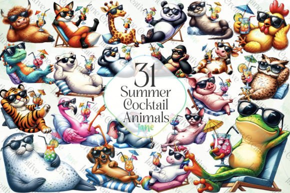 Summer Cocktail and Animals Sublimation