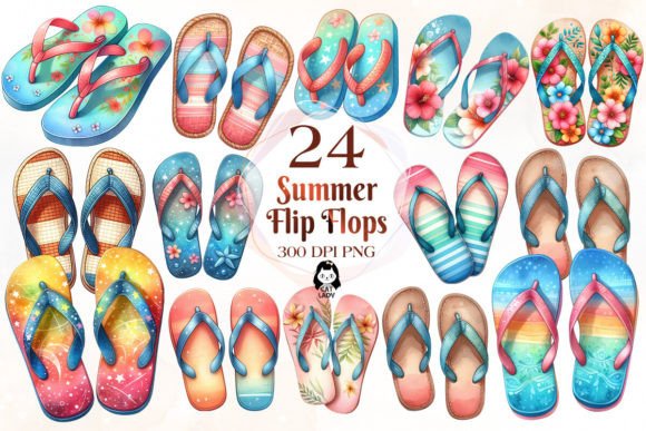 Summer Flip Flops Sublimation Clipart