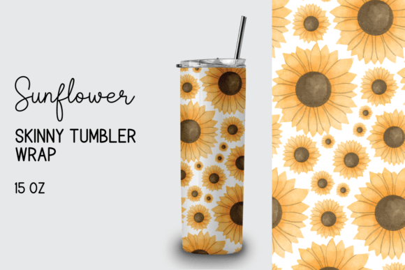 Sunflower Skinny Tumbler Wrap 15 Oz