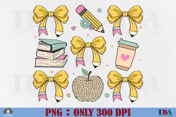 Teacher Coquette School PNG Pencil Bow