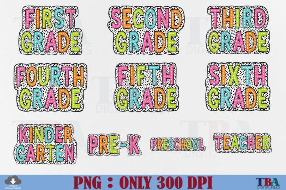 Teacher Dalmatian Dots PNG Bundle, Grade