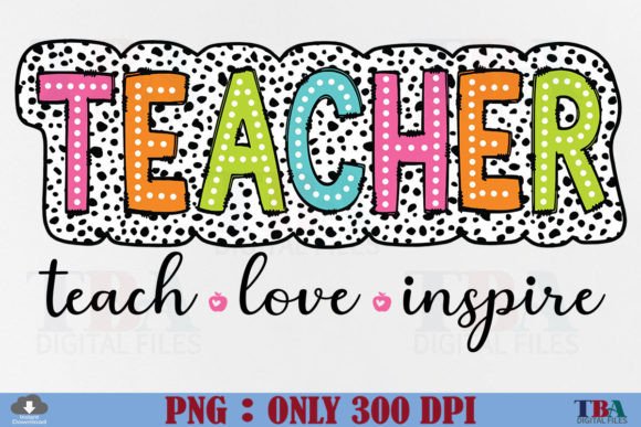 Teacher PNG Dalmatian Dots Bright Doodle