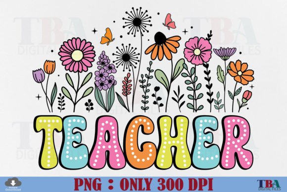 Teacher PNG Dalmatian Dots Flower Floral