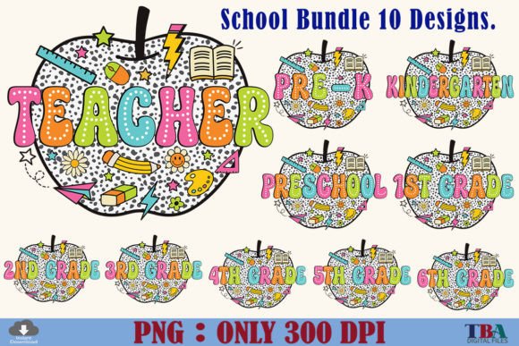 Teacher PNG Grade Back to School Dots