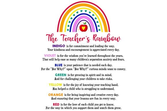 The Teacher’s Rainbow Sublimation PNG