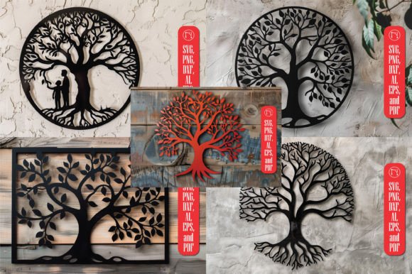 Tree Laser-cut SVG File Wall Decor Bundl