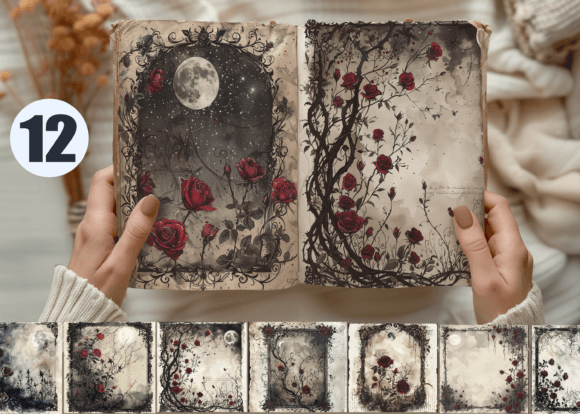 Vintage Gothic Junk Journal Page