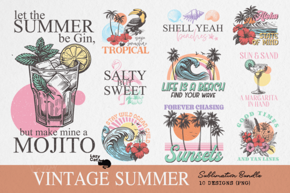 Vintage Summer Beach Sublimation Bundle