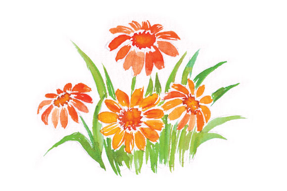 Watercolour Flower Patch