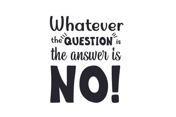 Whatever the Question is, the Answer is NO!