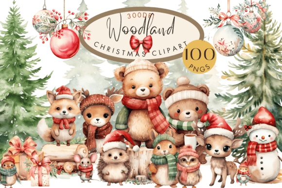 Woodland Christmas Clipart