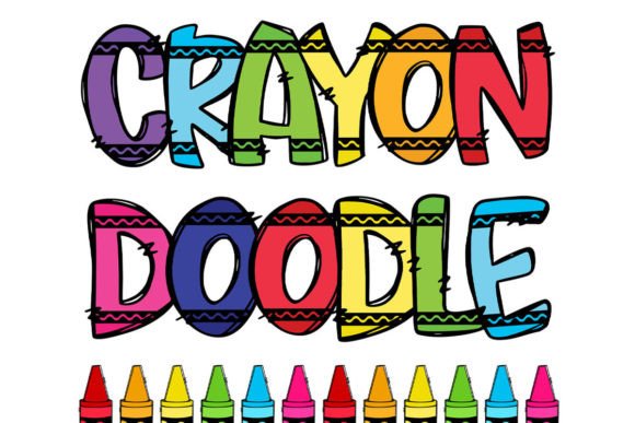 Back to School Crayon Alphabet Doodle